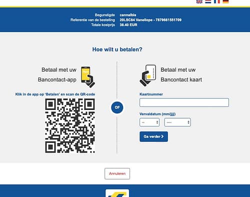 paiement avec l'application mobile